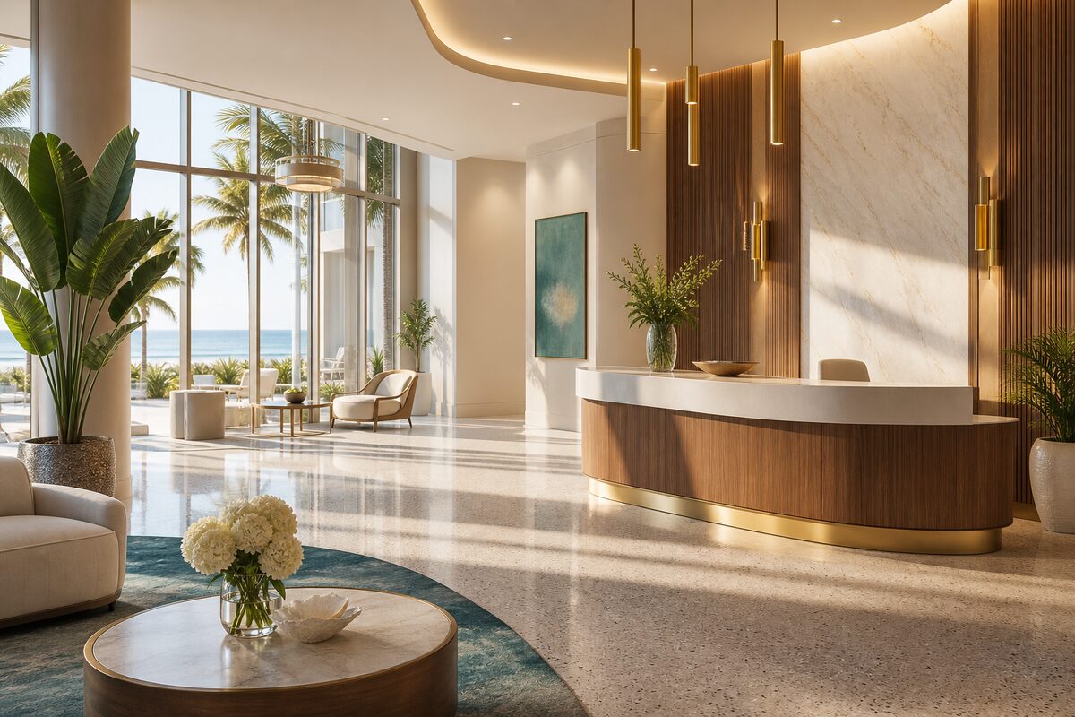 Illustrative image of the Seabreeze Towers lobby